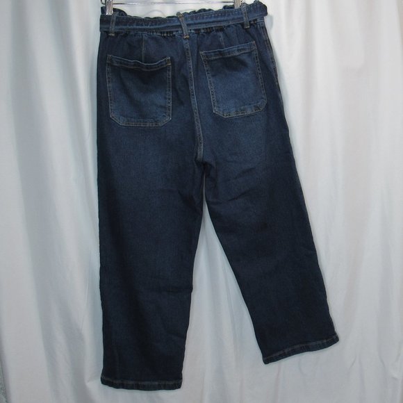 Time and Tru Women's Paperbag Belted Denim Jeans Size 12 - Picture 4 of 15